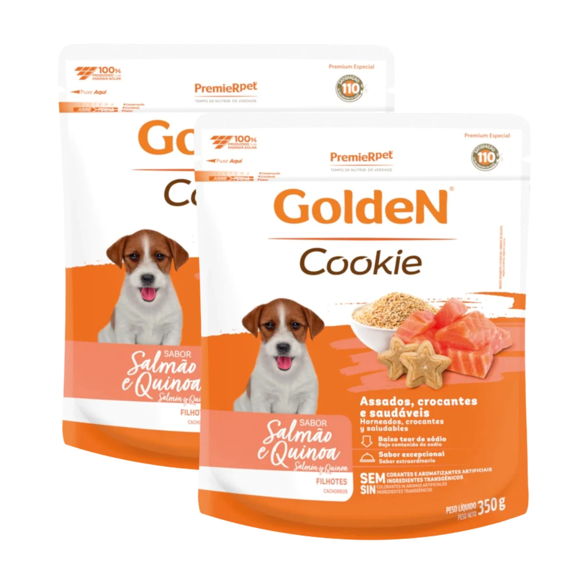 2 Pack Golden Galletas Cachorros Salmón y Quinoa 350g
