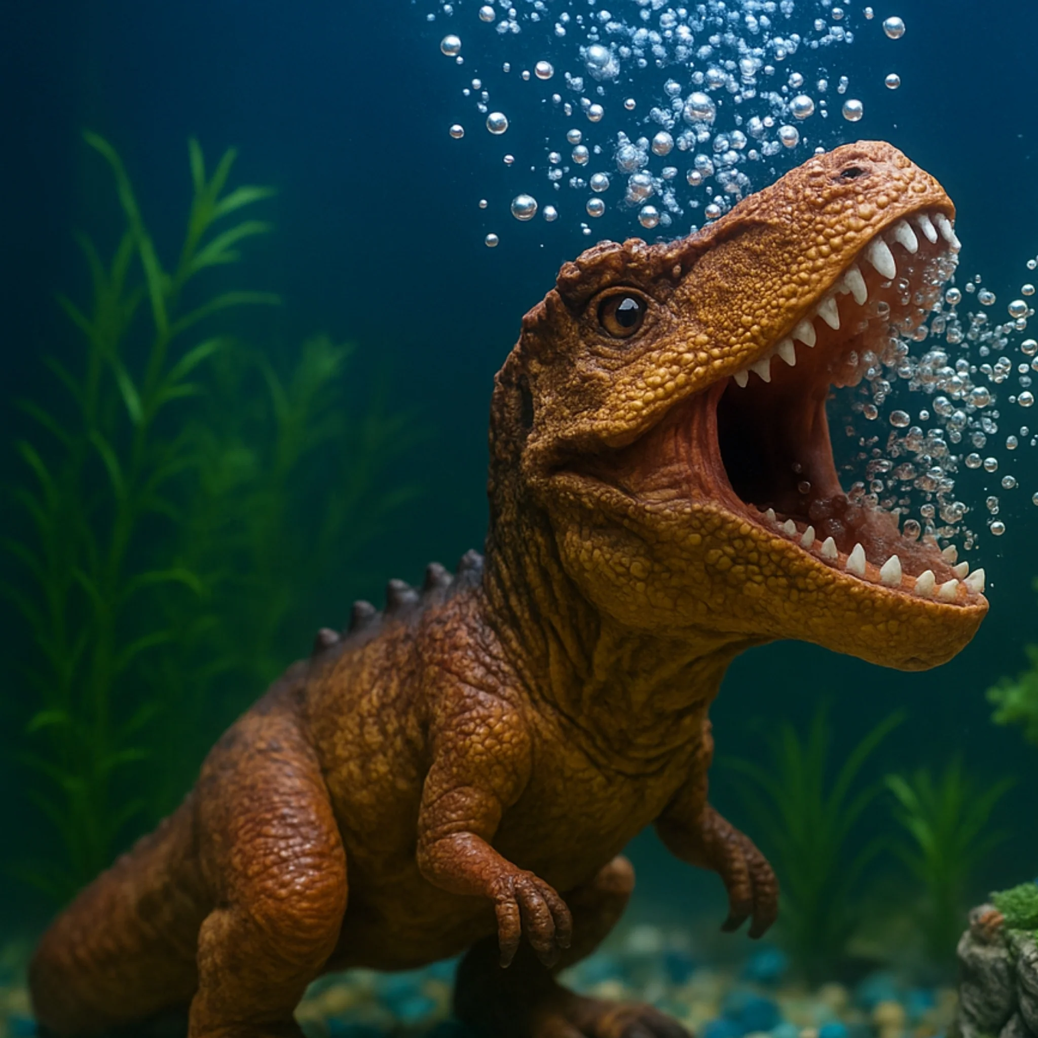 Adorno de Resina para Acuario – Dinosaurio con Efecto de Burbujas - Image 2