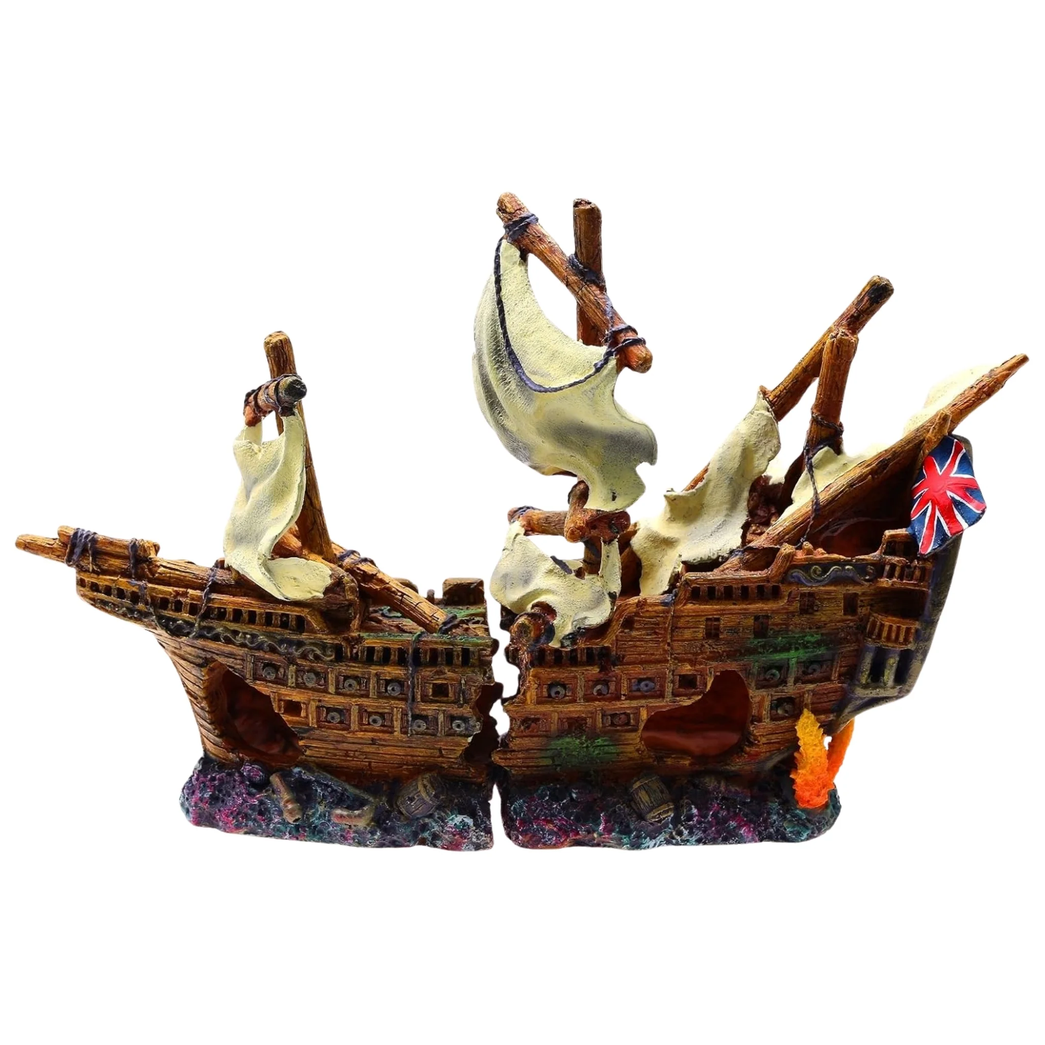 Adorno de Resina – Barco Hundido Decorativo para Acuarios