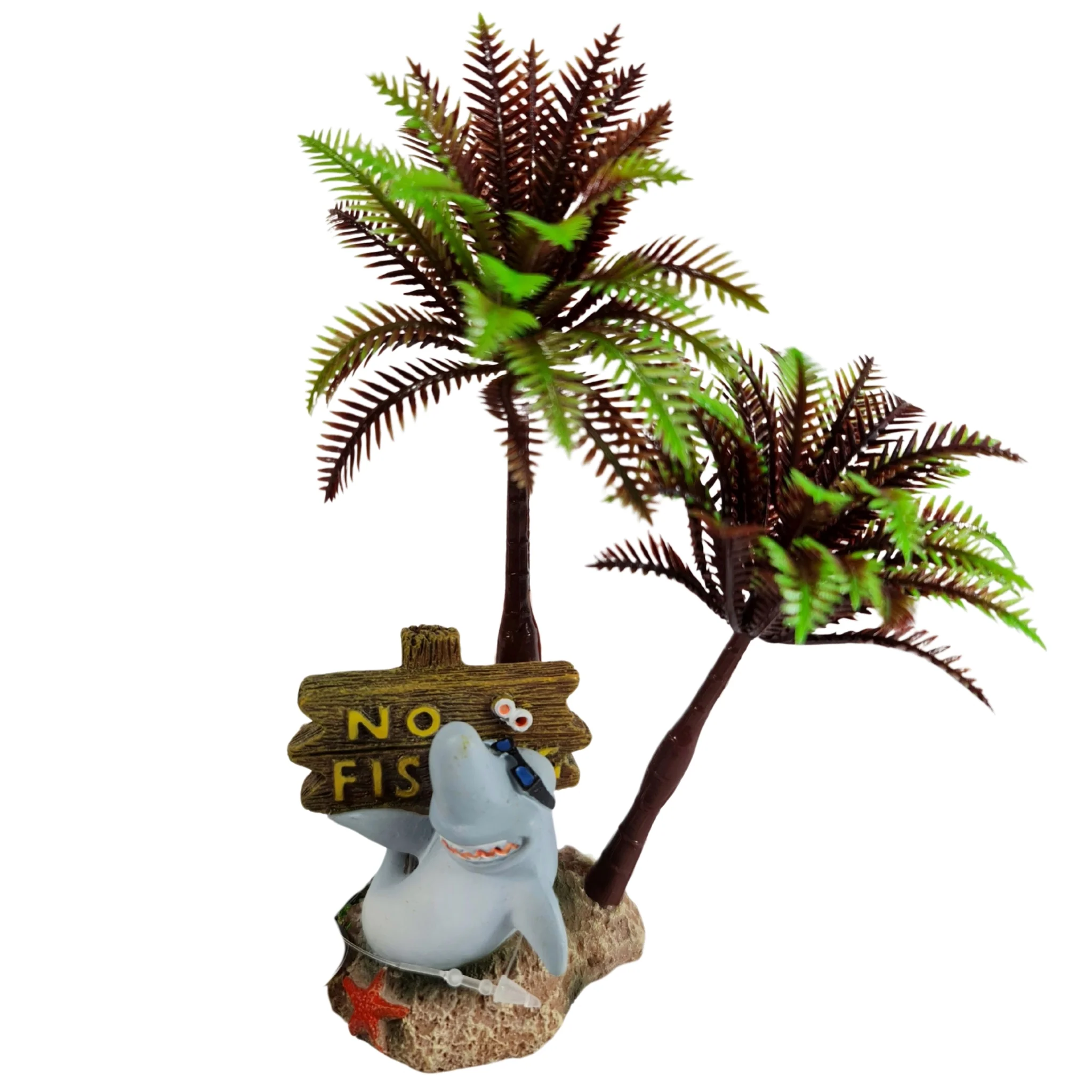 Adorno de Resina – Isla con Tiburón y Palmeras