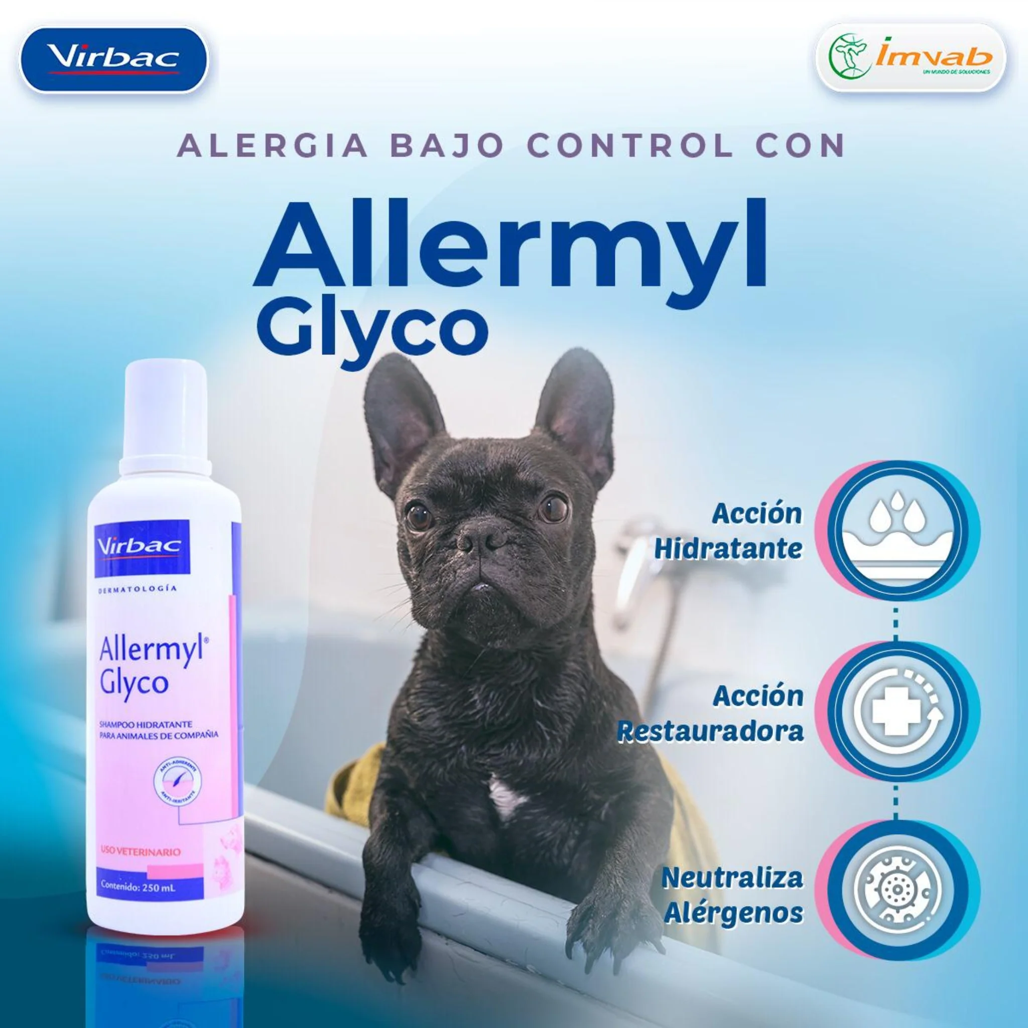 Allermyl Glyco Shampoo – Champú Dermatológico para Perros y Gatos - Image 2
