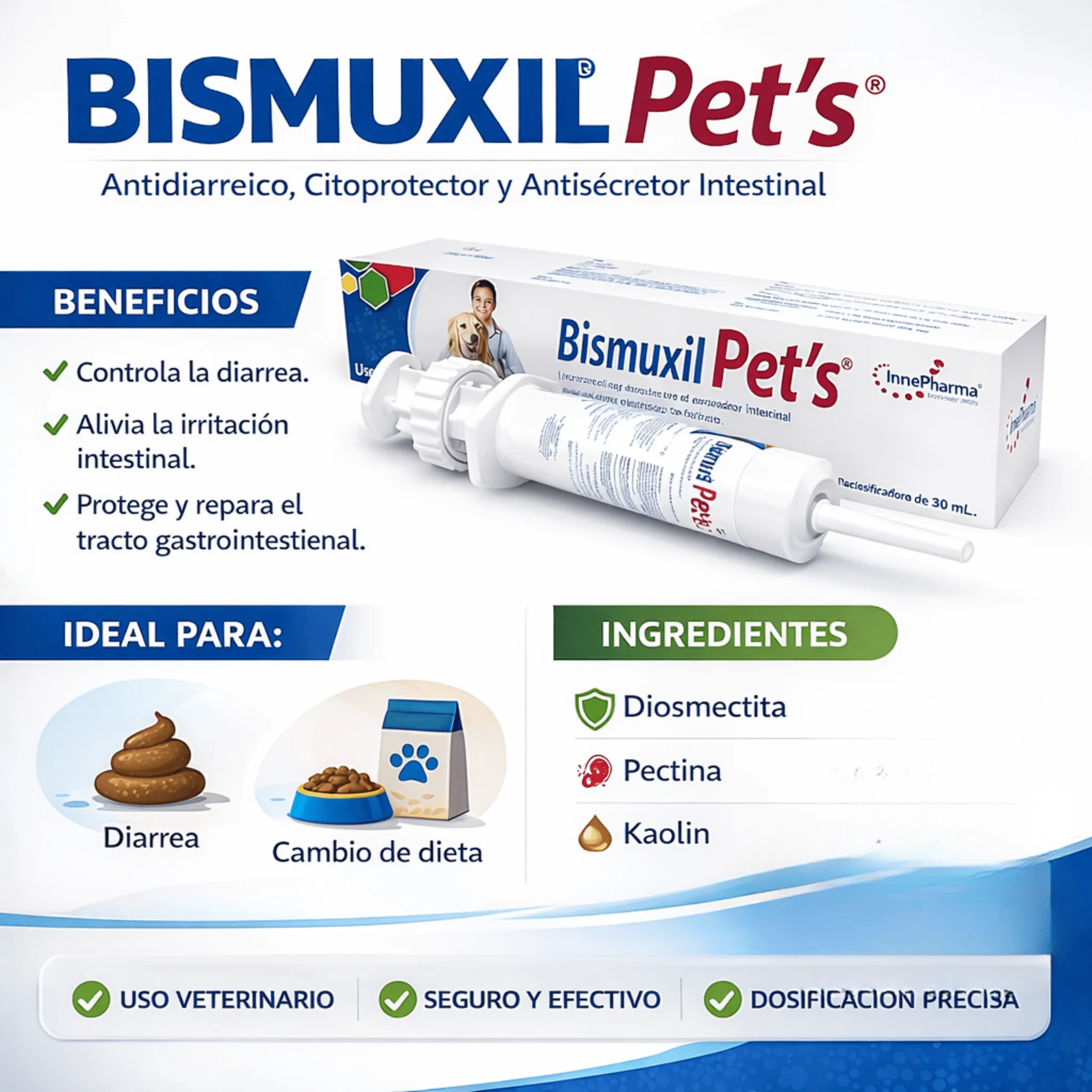 Bismuxil Pet’s® – Antidiarreico y Protector Digestivo para Perros y Gatos - Image 3