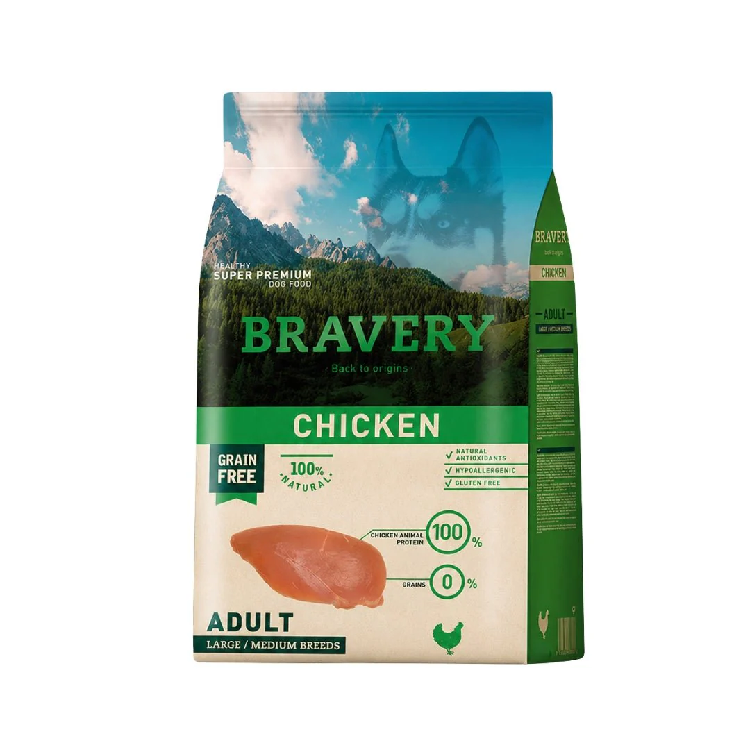 BRAVERY Pollo Adulto Razas Medianas y Grandes