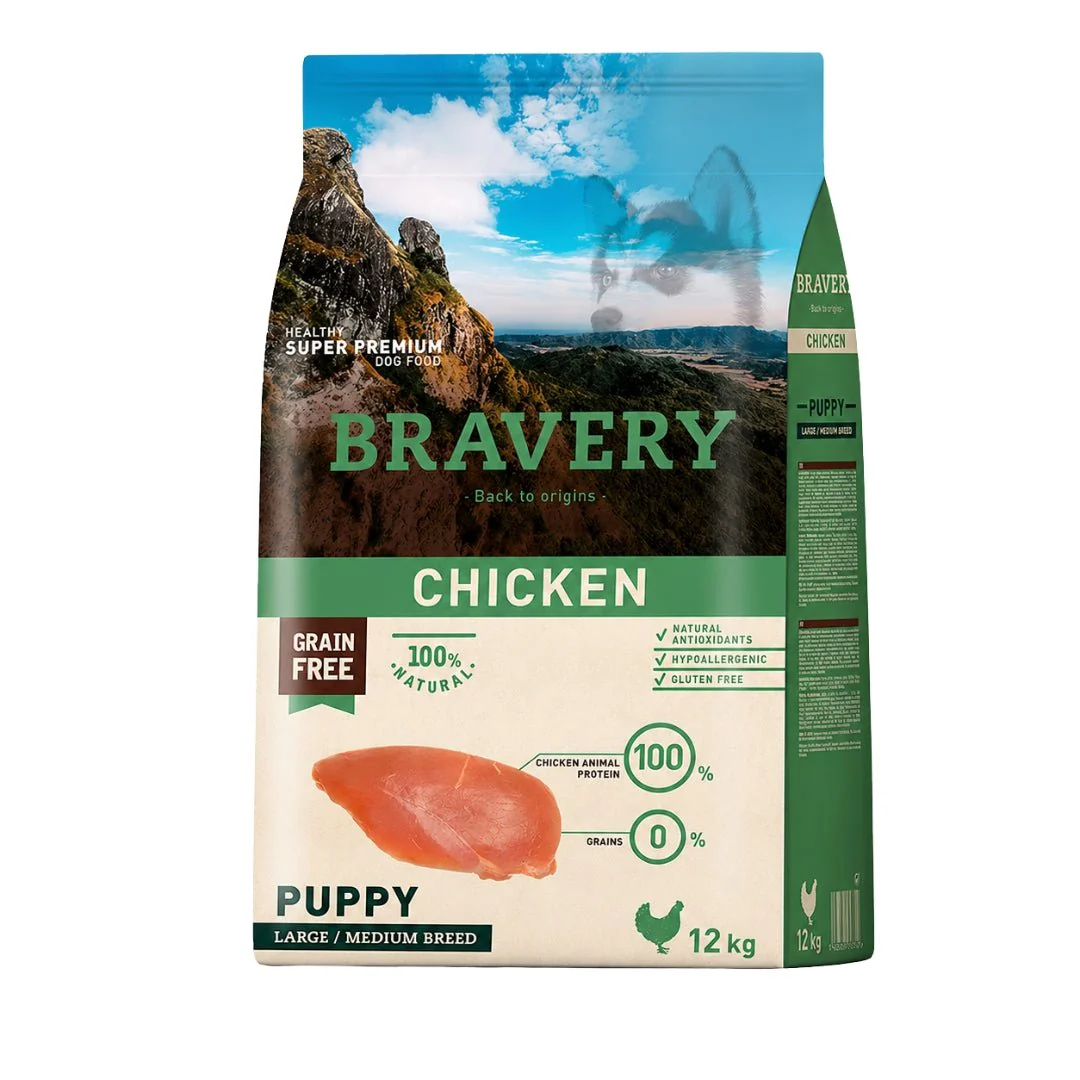 BRAVERY Pollo Puppy Razas Medianas y Grandes