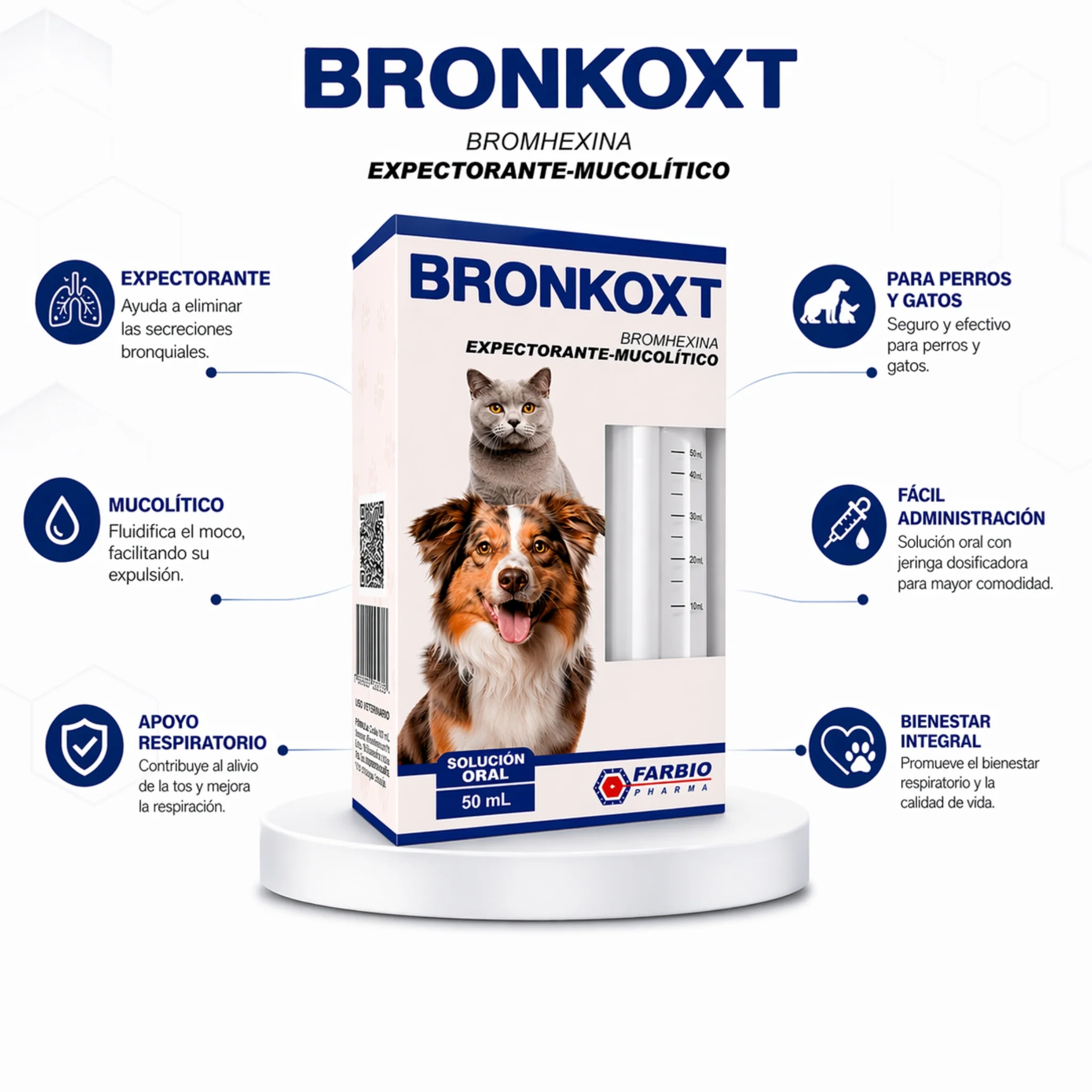 Bronkoxt® – Expectorante Mucolítico para Problemas Respiratorios en Perros y Gatos - Image 3