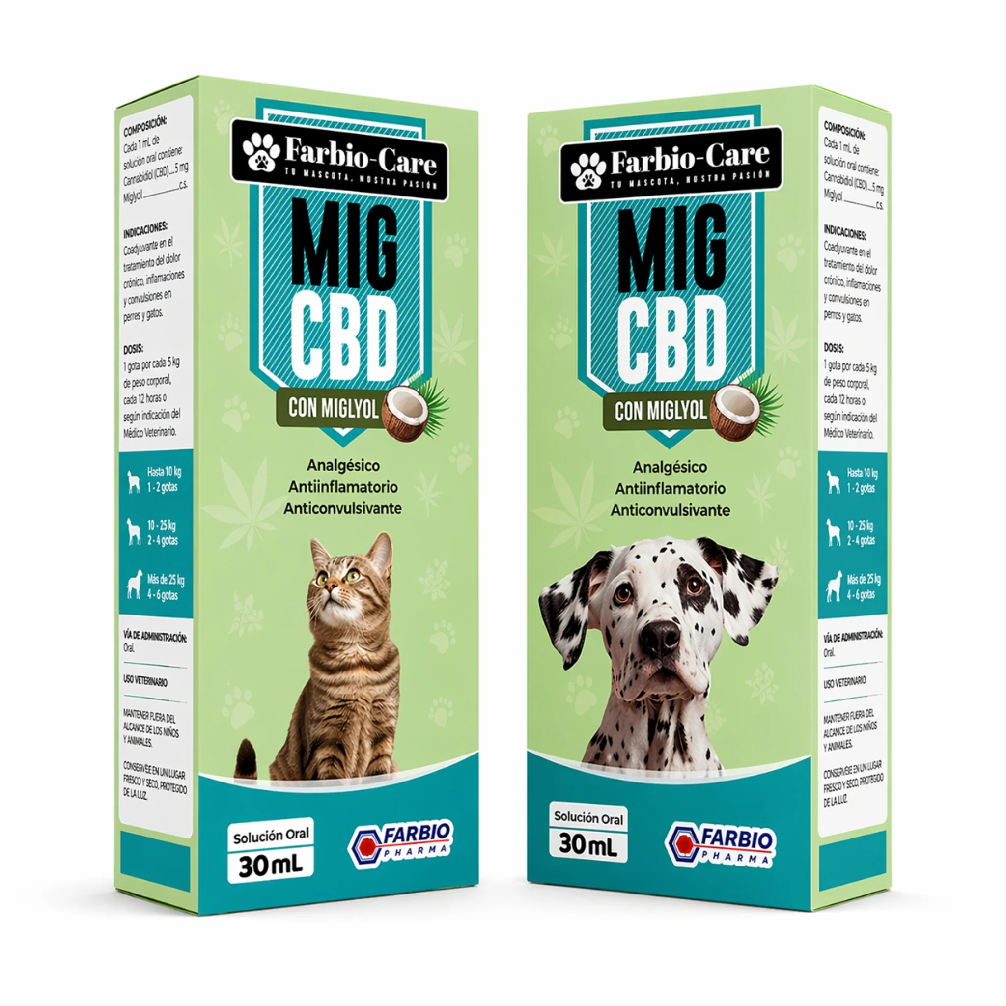 Mig-CBD® – Analgésico, Antiinflamatorio y Anticonvulsivante Natural para Perros y Gatos