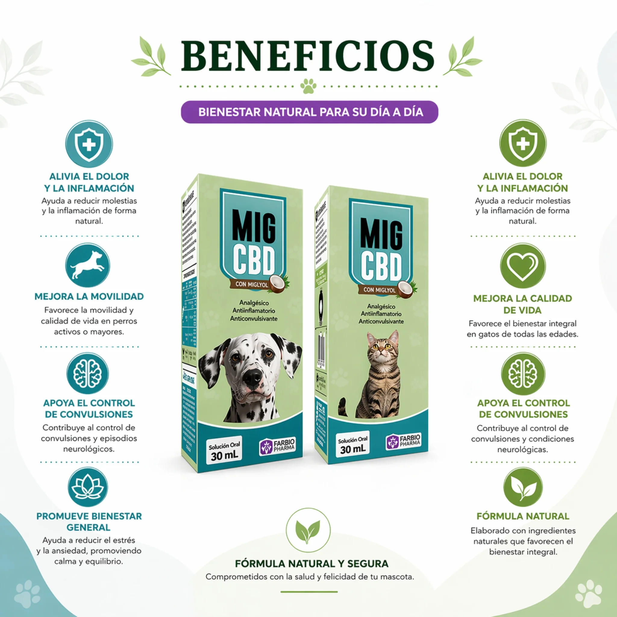 Mig-CBD® – Analgésico, Antiinflamatorio y Anticonvulsivante Natural para Perros y Gatos - Image 2
