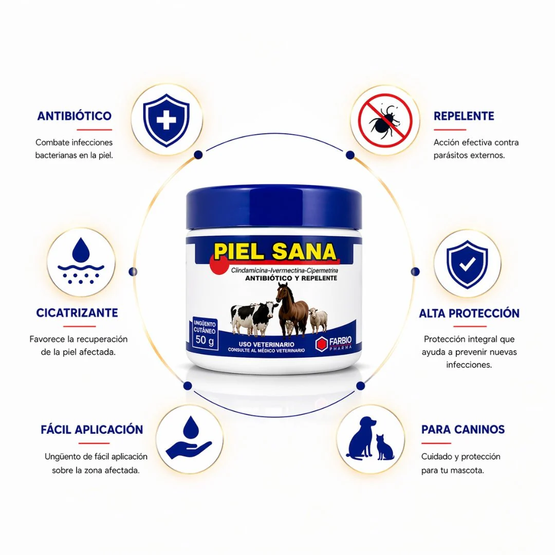 Piel Sana® 50 g – Ungüento Antibiótico y Repelente Cutáneo para Perros y Gatos - Image 2