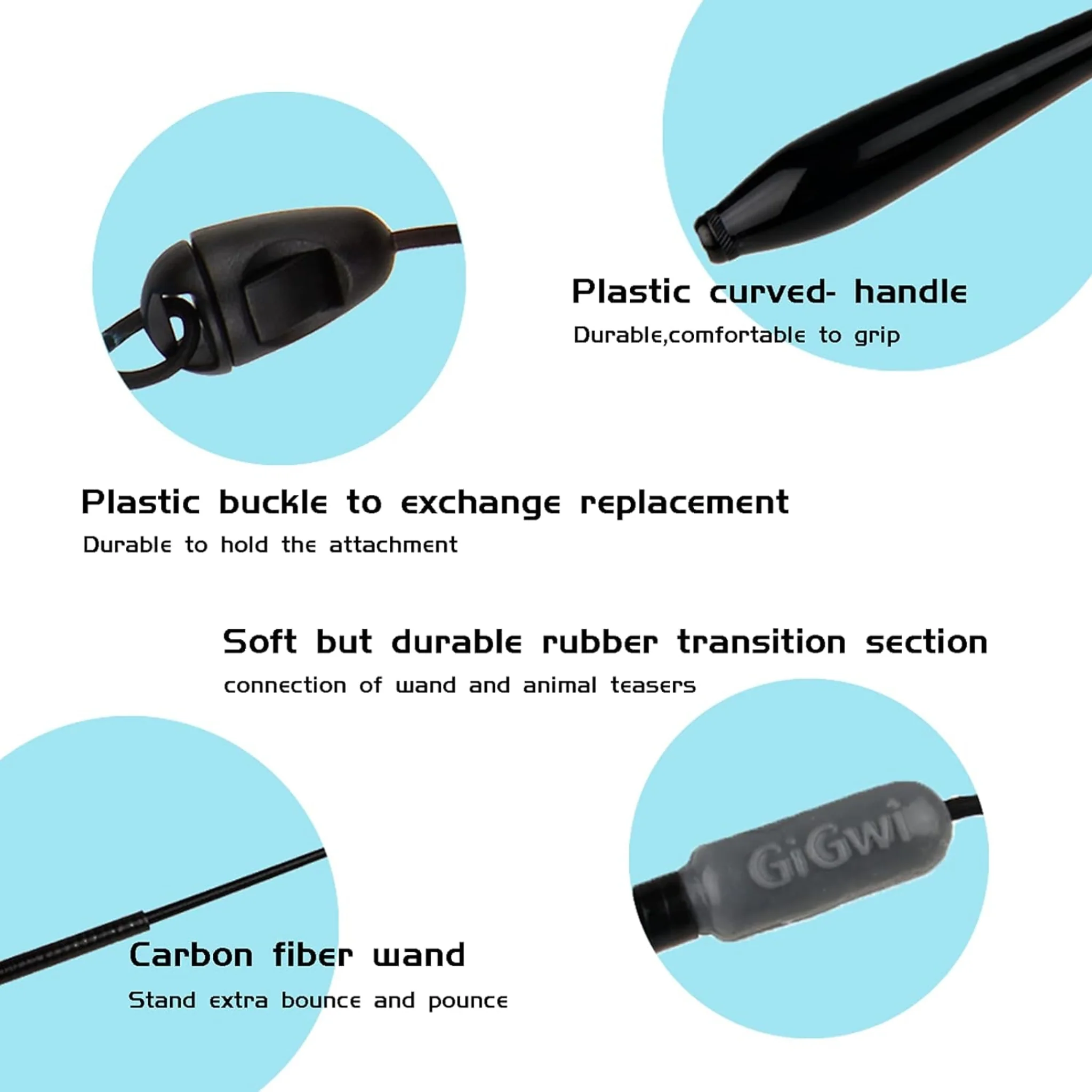 Juguete GIGWI Caña 2 en 1 con Mariposa y Plumas – Fibra de Carbono - Image 4