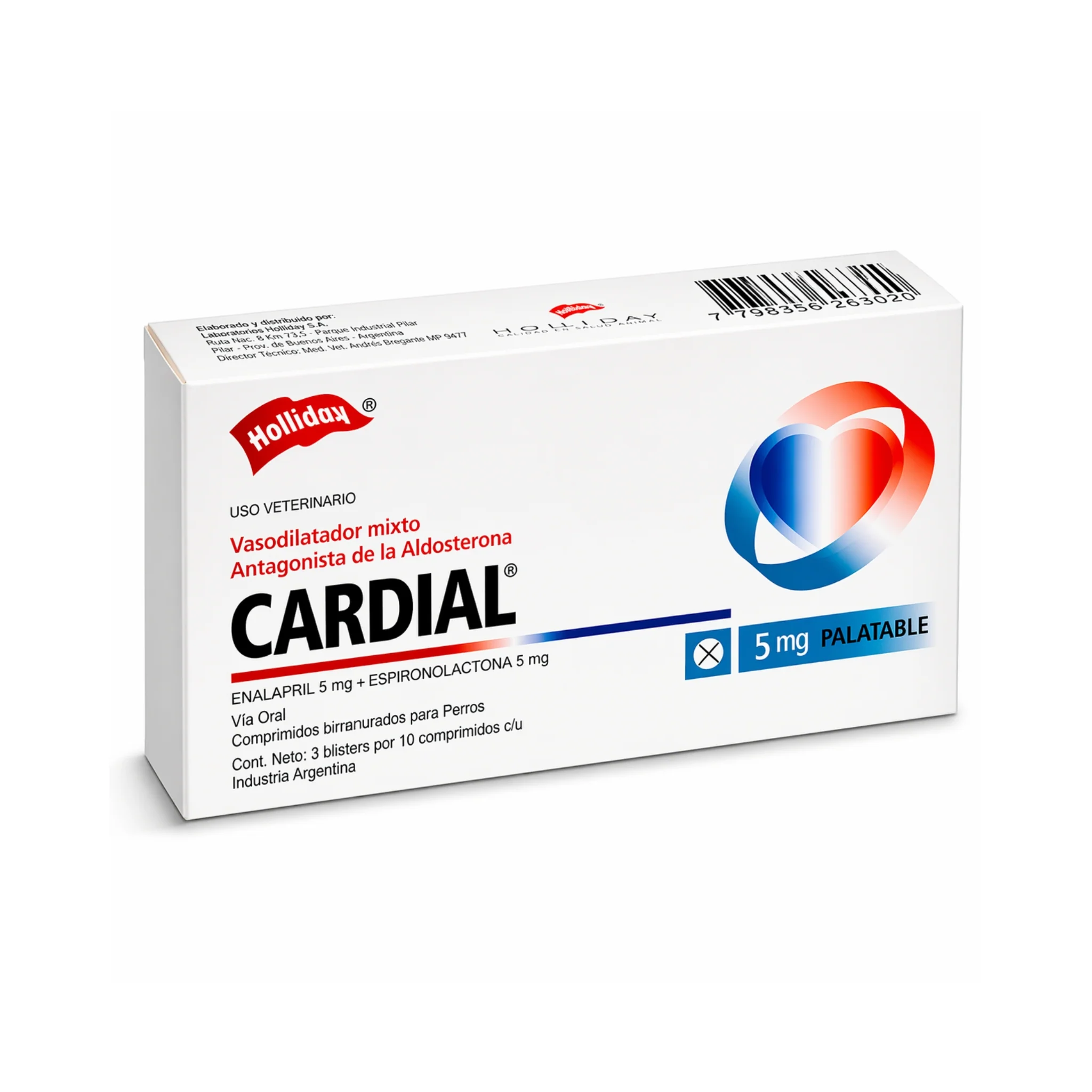Cardial 5 mg – Vasodilatador y Protector Cardíaco para Perros