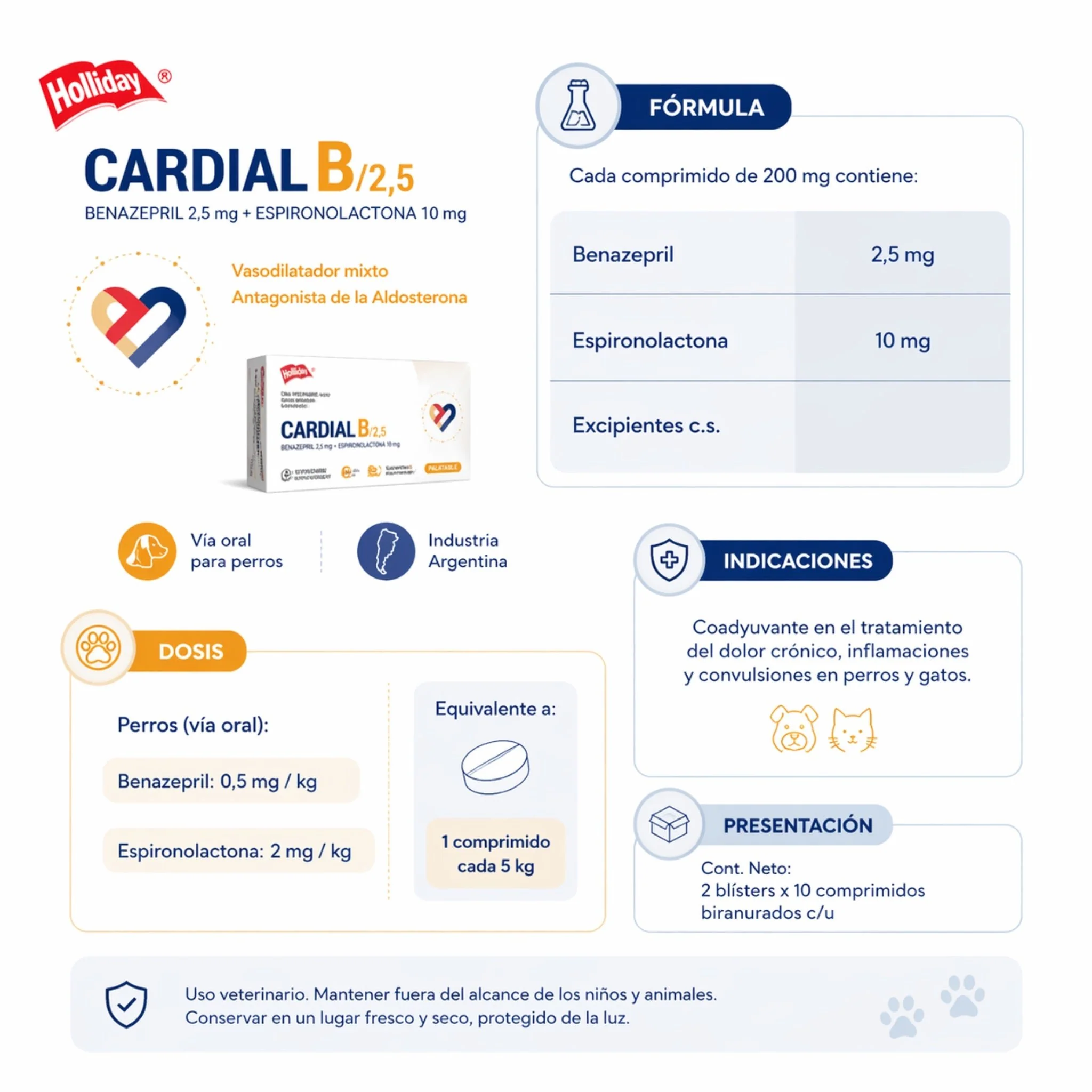 Cardial B® 2.5 mg – Protector cardíaco para perros - Image 3