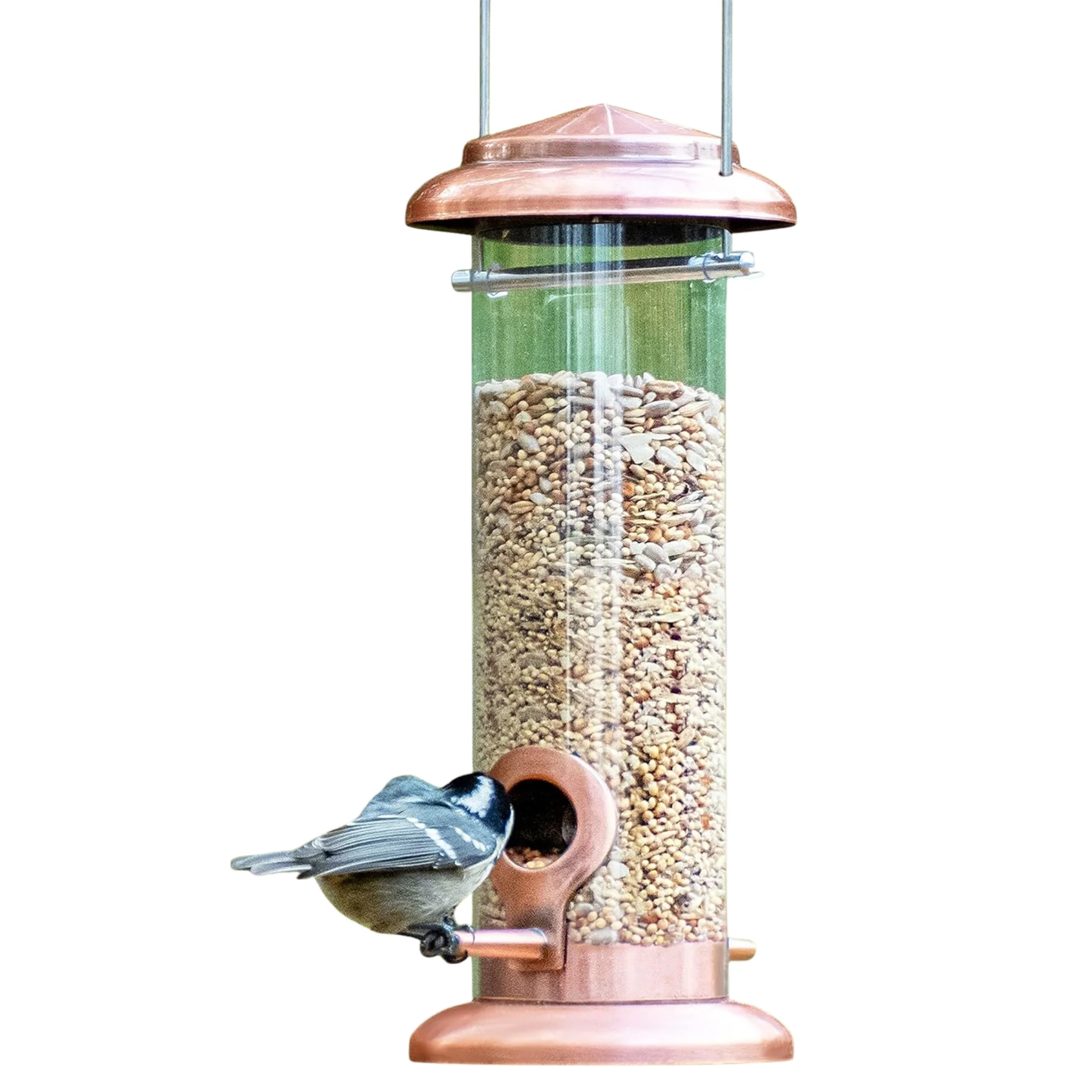 Comedero de Tubo para Aves Silvestres – Acabado Cobre Vintage - Image 3