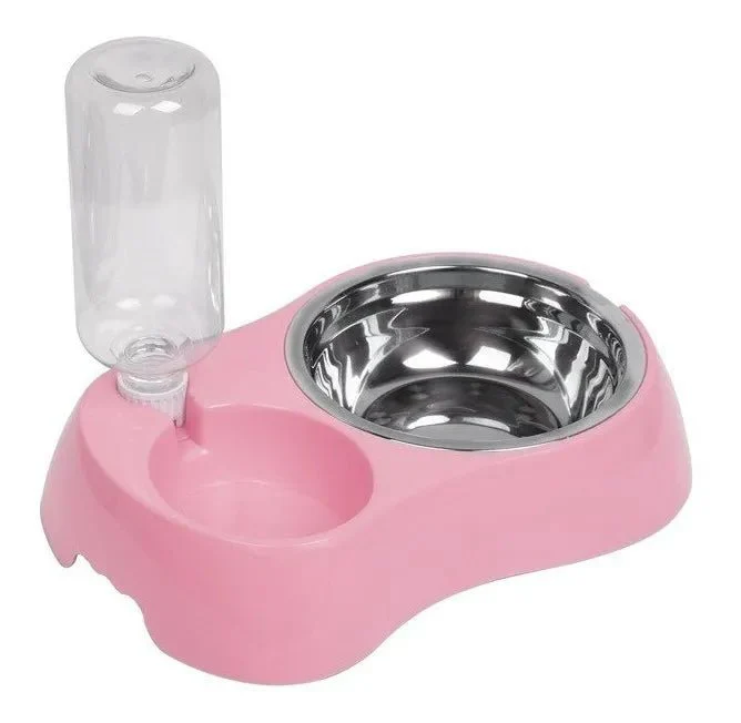 Comedero y Bebedero Automático para Perros y Gatos – Base Antideslizante Tazón de Acero Inoxidable - Image 4