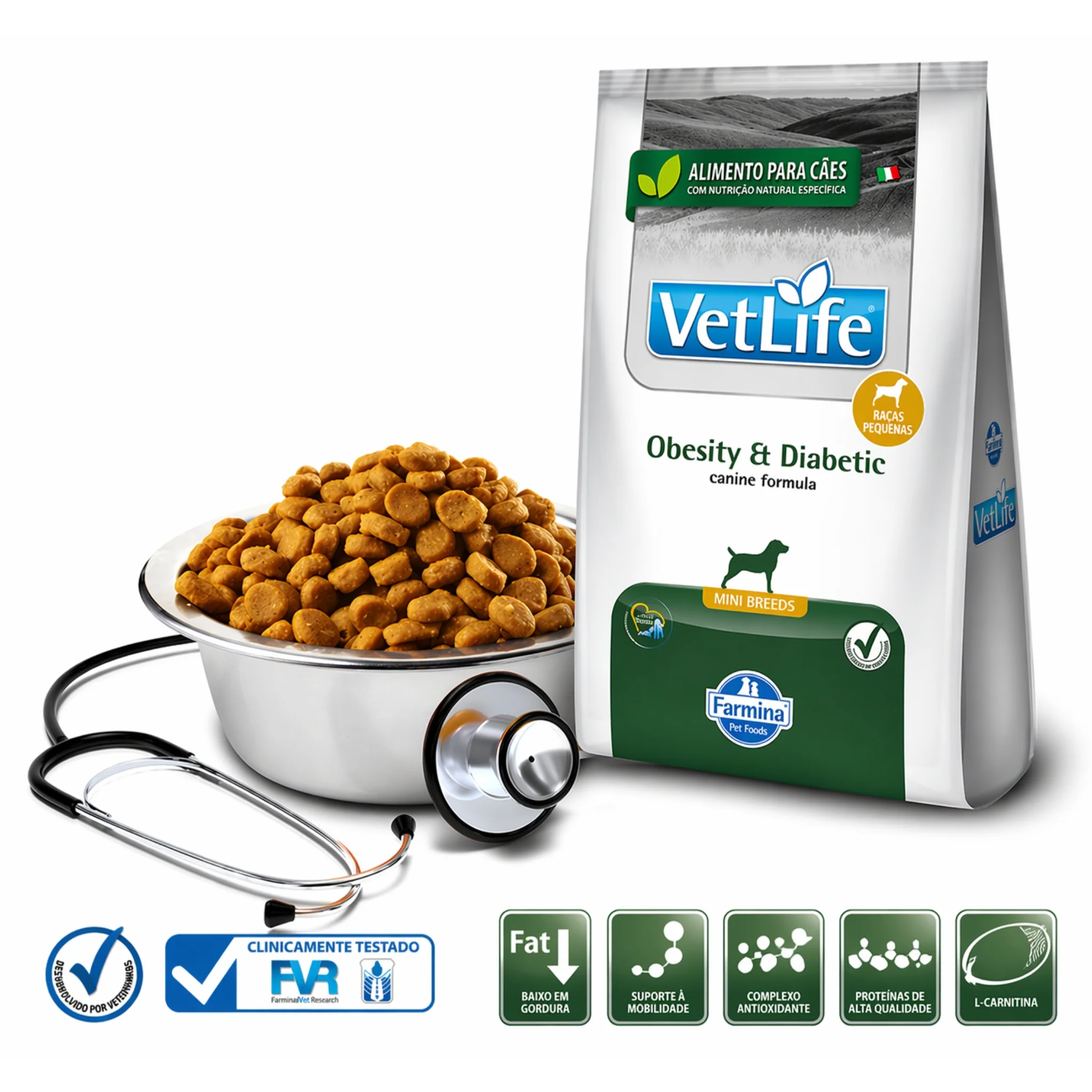 FARMINA Vet Life Obesity & Diabetic Mini Canine – Control Peso Razas Pequeñas
