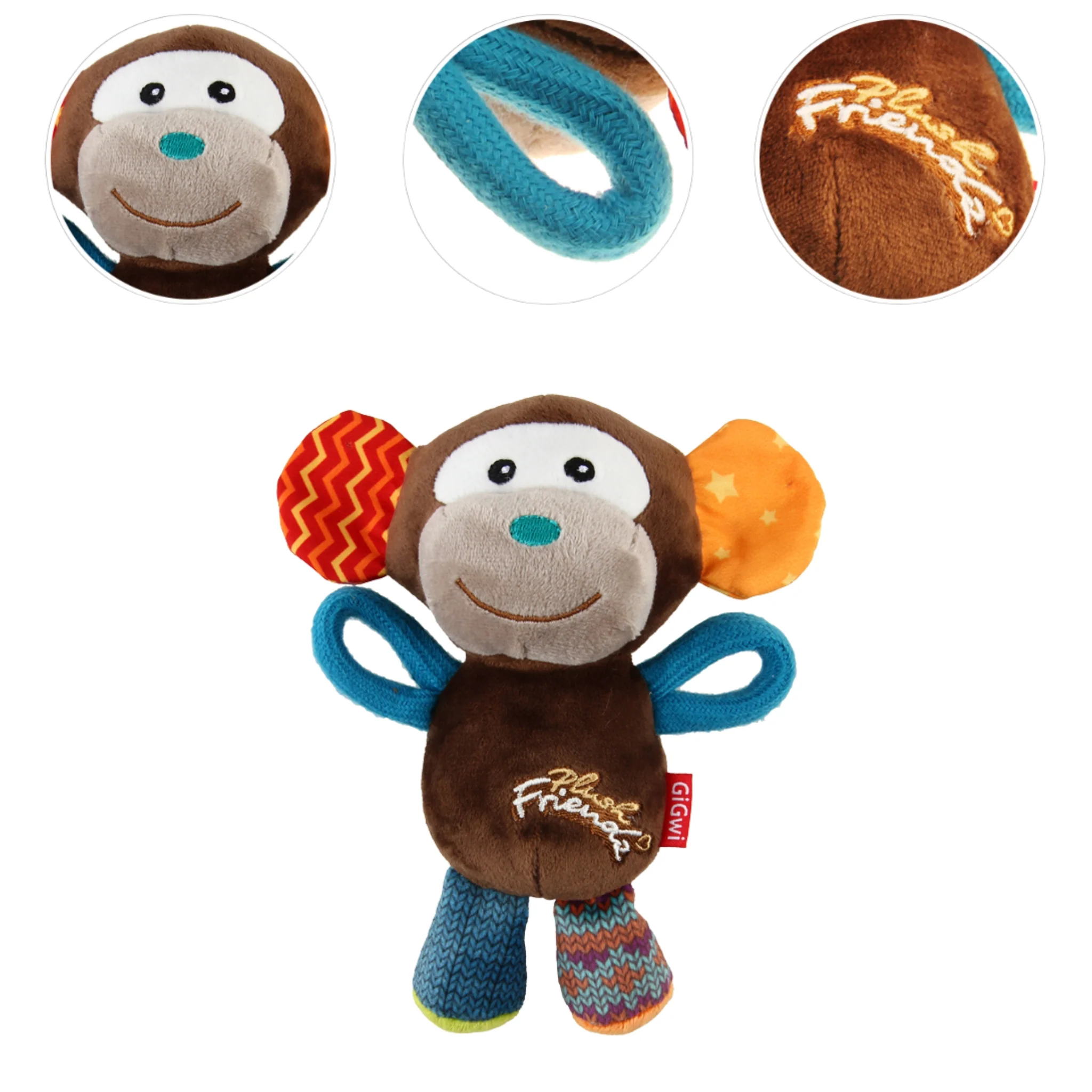 GiGwi Plush Friendz Mono – Juguete de Peluche con Sonido para Perros - Image 3