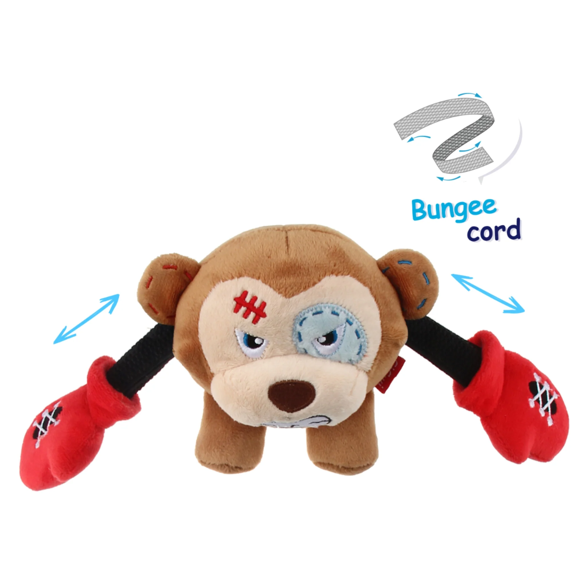 GiGwi Rock Zoo King Boxer – Juguete de Peluche con Sonido para Perros