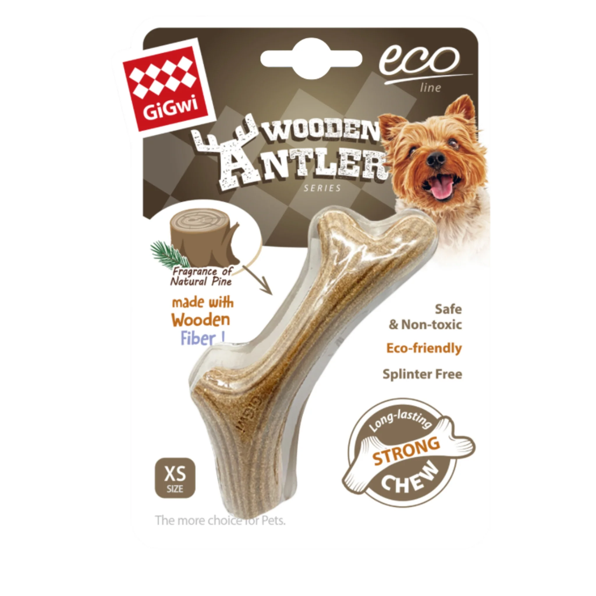 GiGwi Wooden Antler para Perros | Mordedor Natural de Madera Resistente - Image 2