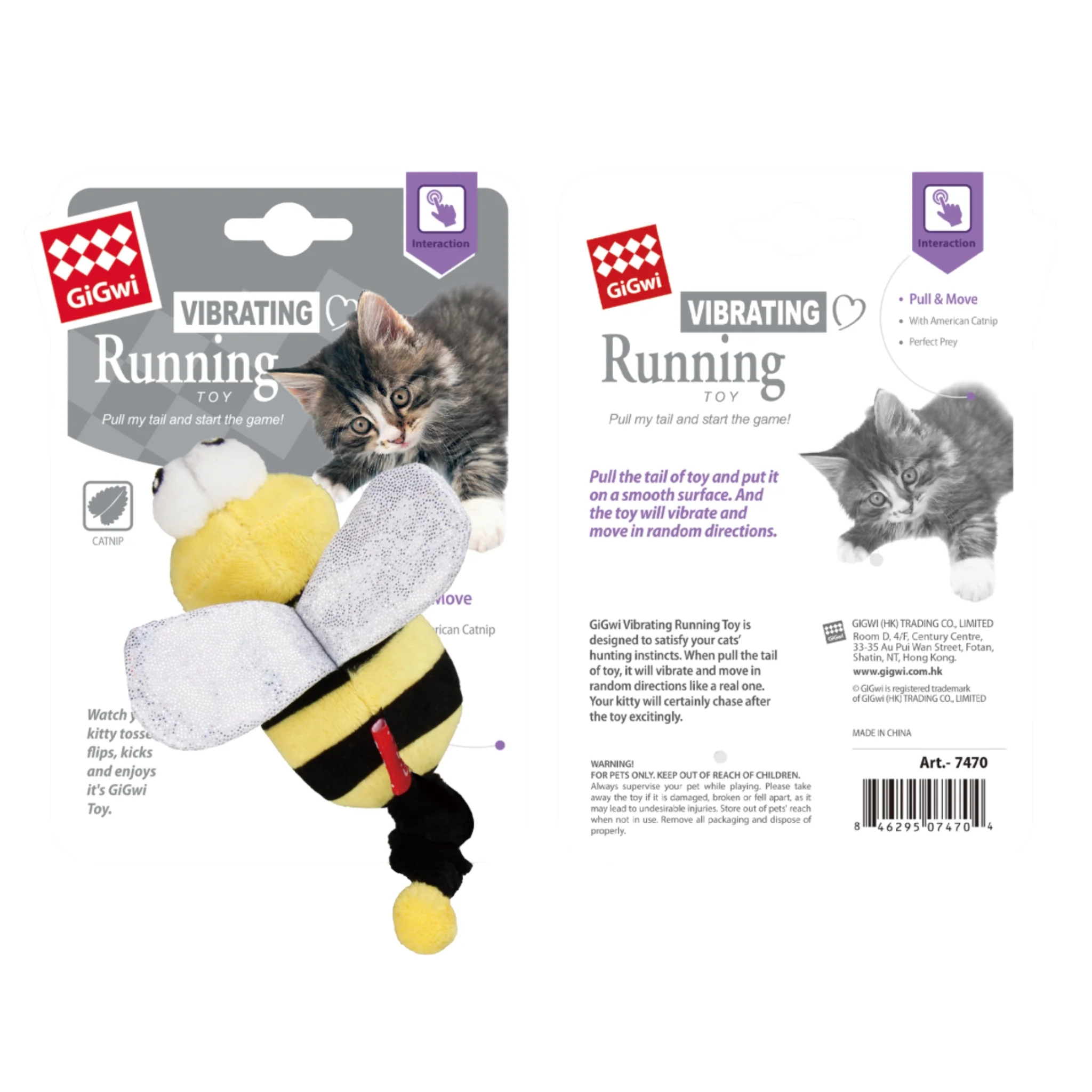 GiGwi Running Abeja - Juguete Interactivo para Gatos con Catnip - Image 3
