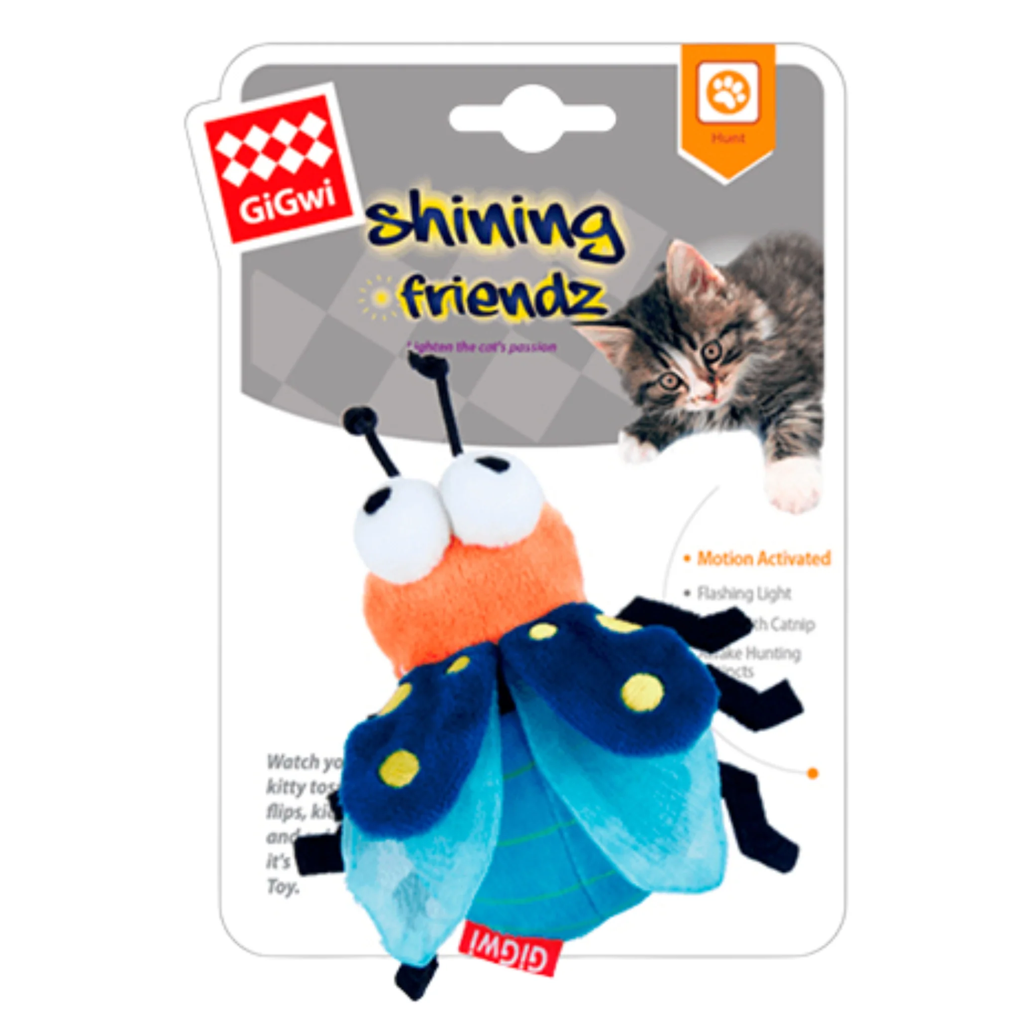Juguete GIGWI Melody Chaser & Shining Friendz – Insectos Interactivos con luz para gato - Image 7