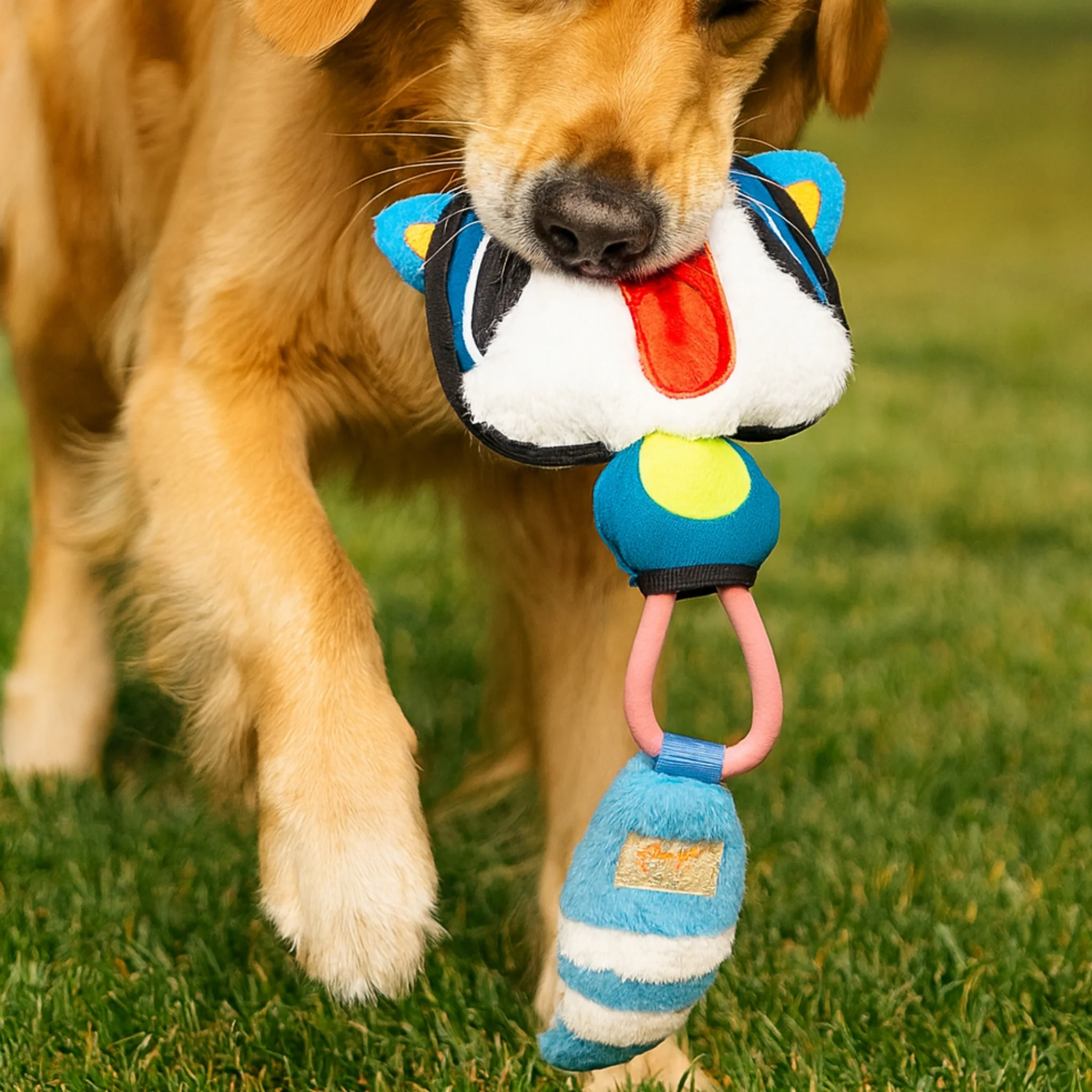 Juguete para perro GIGWI Raccoon Rope Squeaker - Image 2