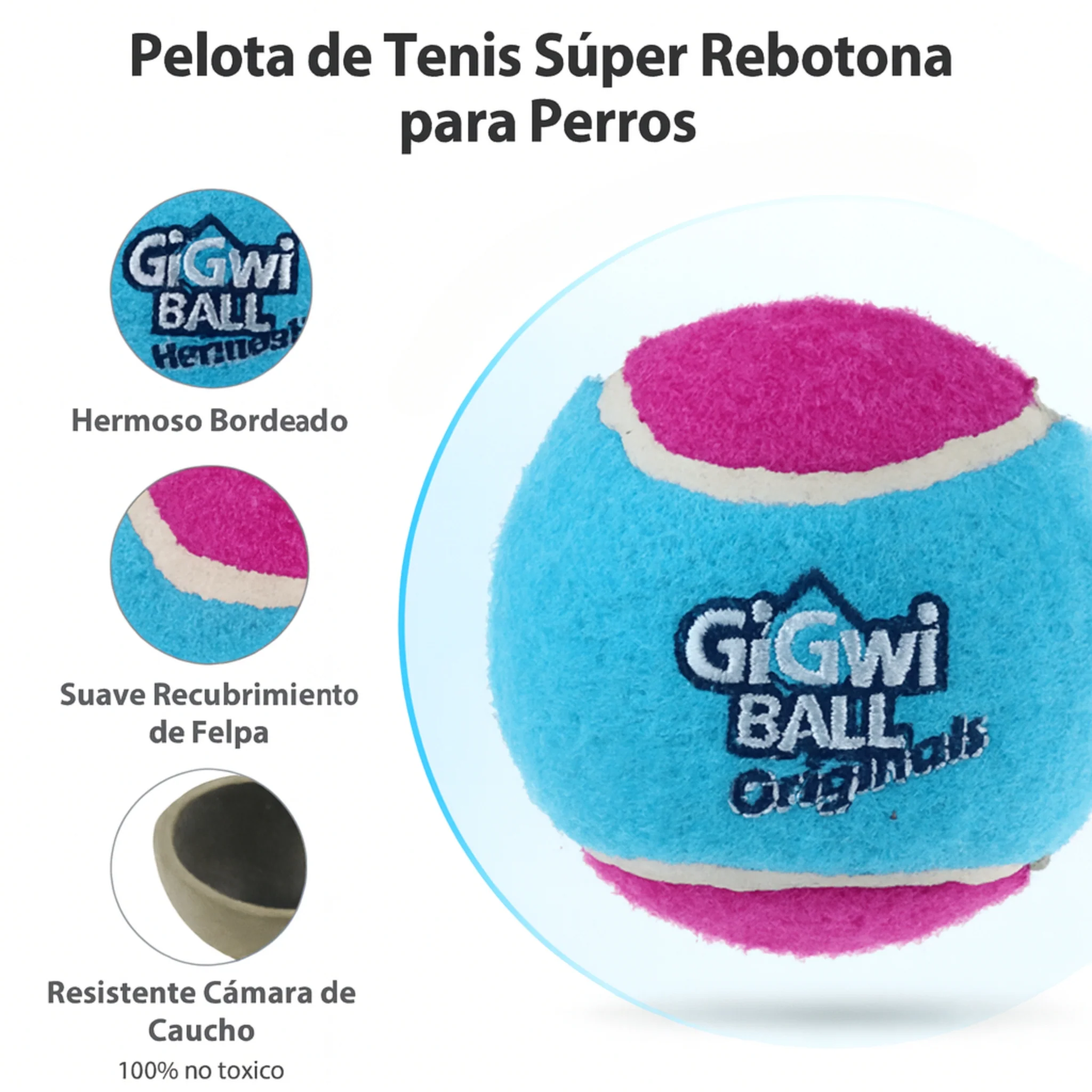 Juguete para perro GIGWI Originals Tennis Ball M - Image 3
