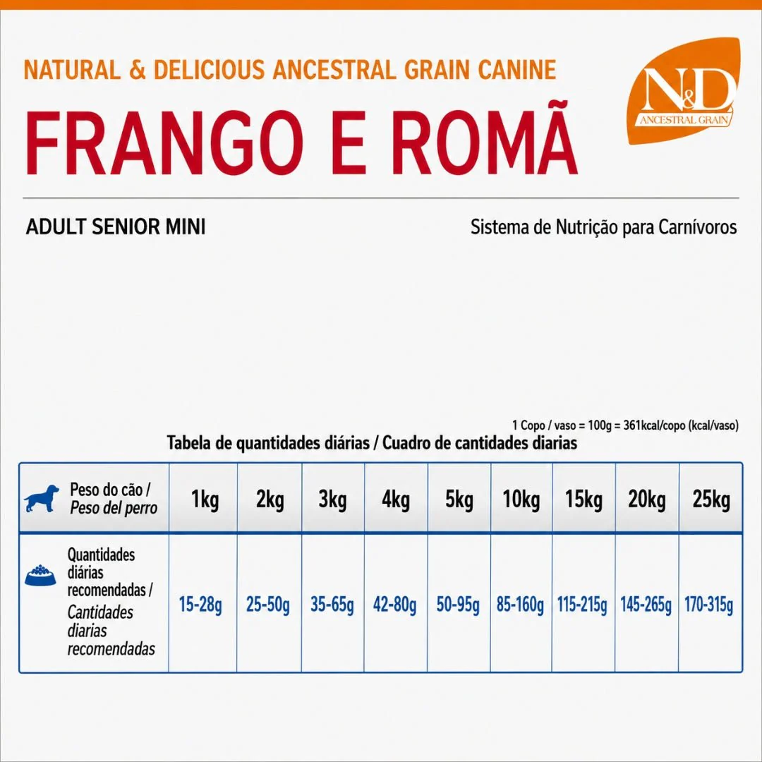 N&D Ancestral Grain Pollo Senior Mini 2.5kg - Image 3