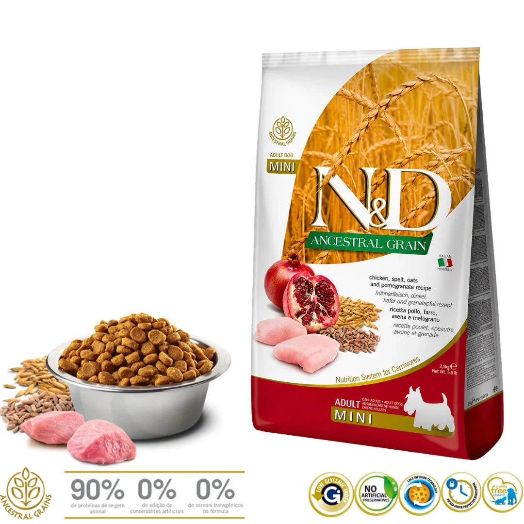 N&D Ancestral Grain Pollo adulto Mini 2.5kg