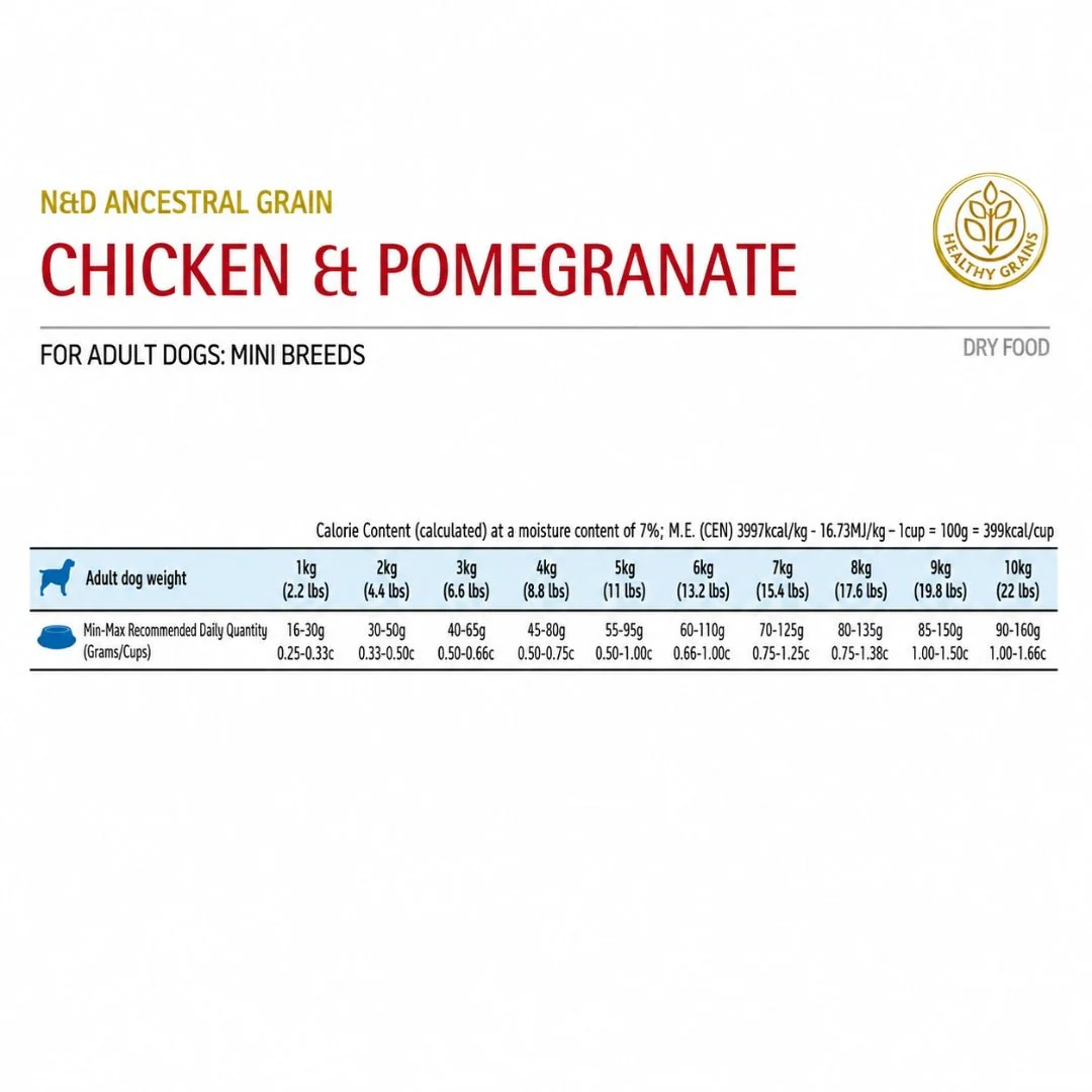 N&D Ancestral Grain Pollo adulto Mini 2.5kg - Image 2