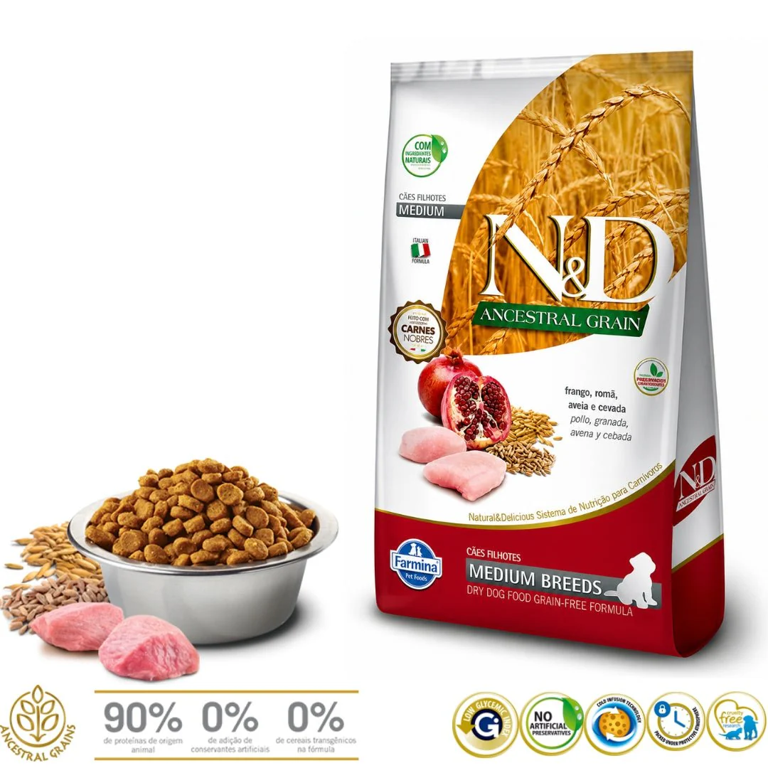 N&D Ancestral Grain Pollo Cachorro Medium 10.1kg