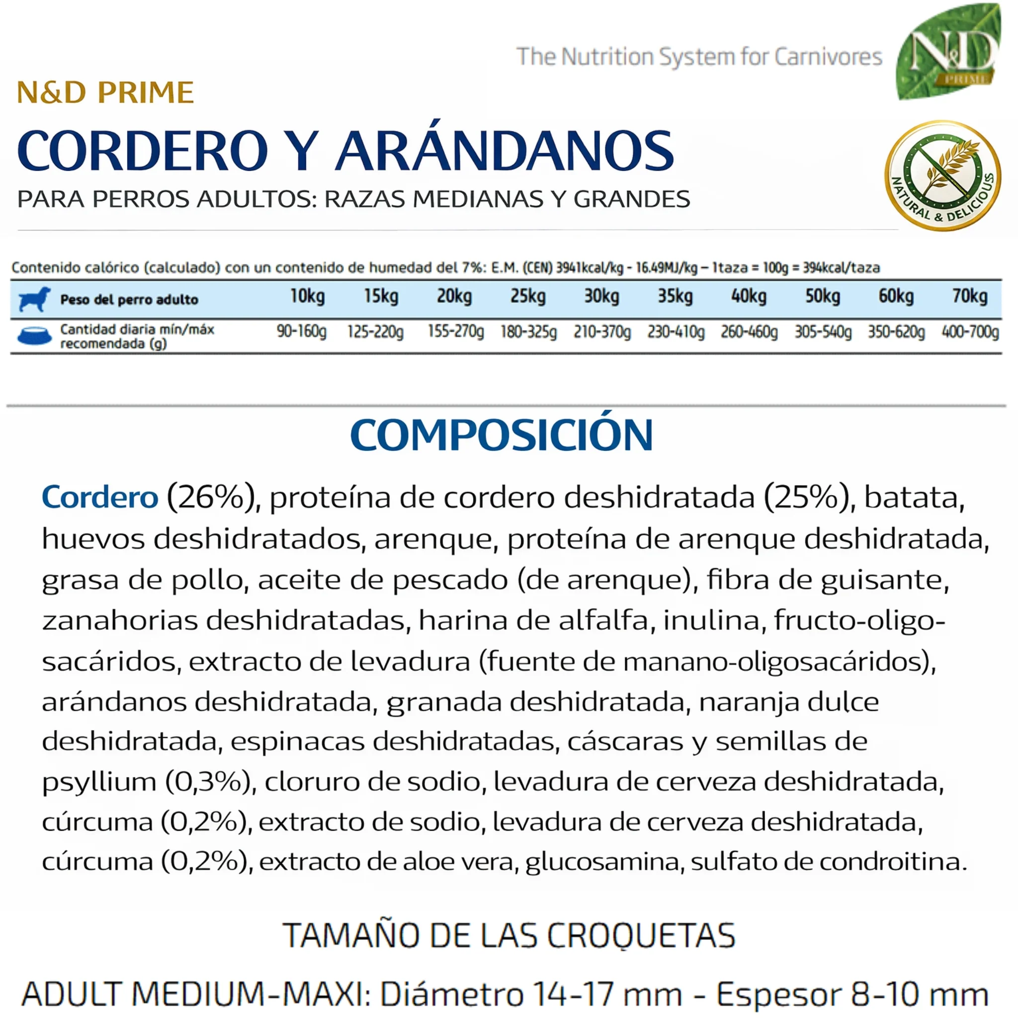 N&D Prime Cordero Adulto Medium - Image 2