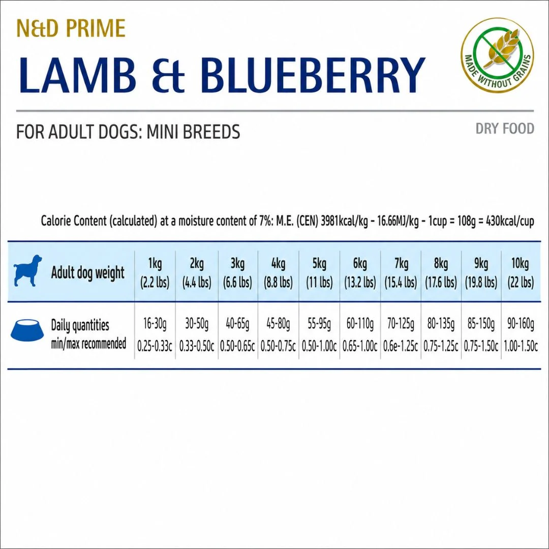 N&D Prime Cordero Adulto Mini 2.5kg - Image 2