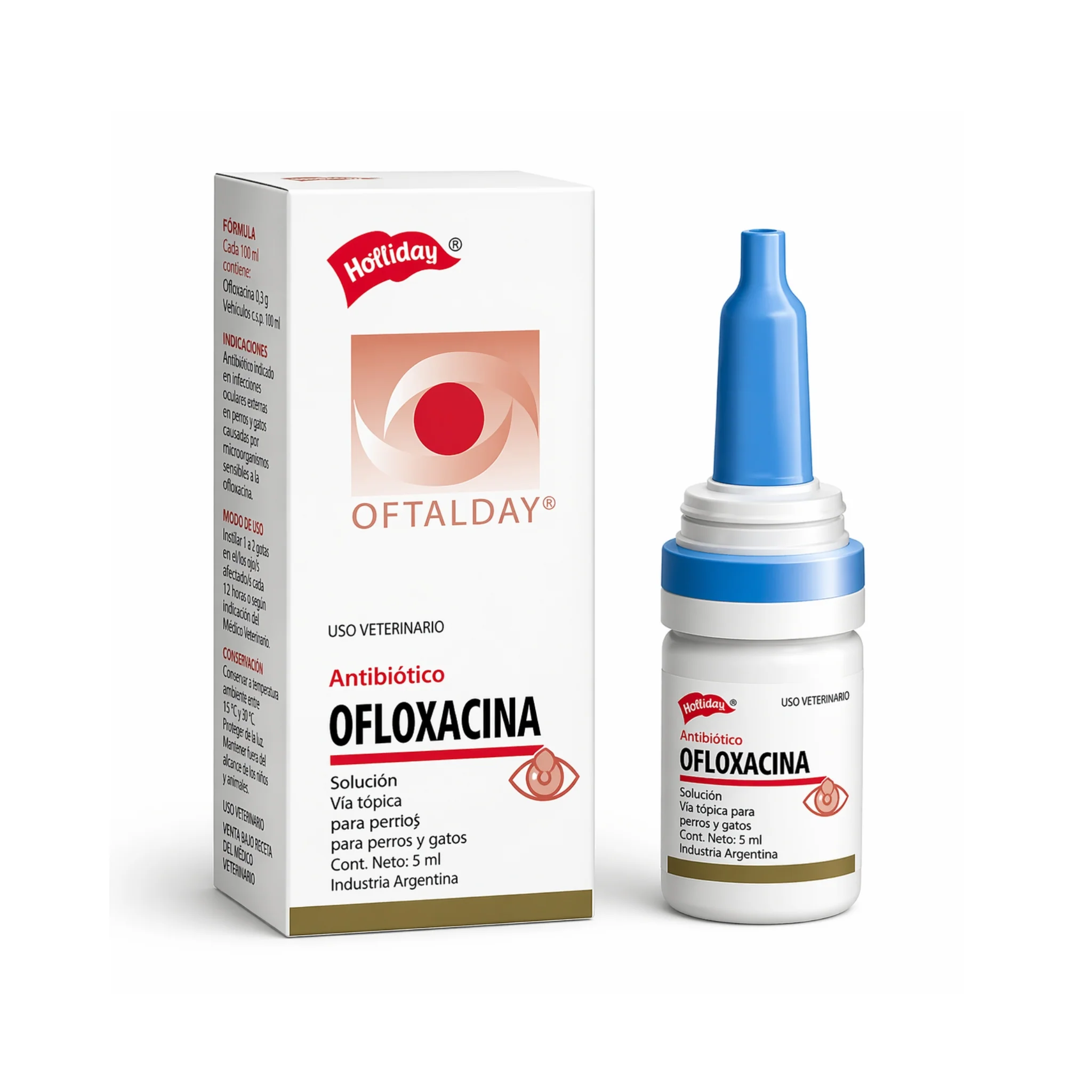 Ofloxacina 5 ml – Colirio Antibiótico Oftálmico para Perros y Gatos