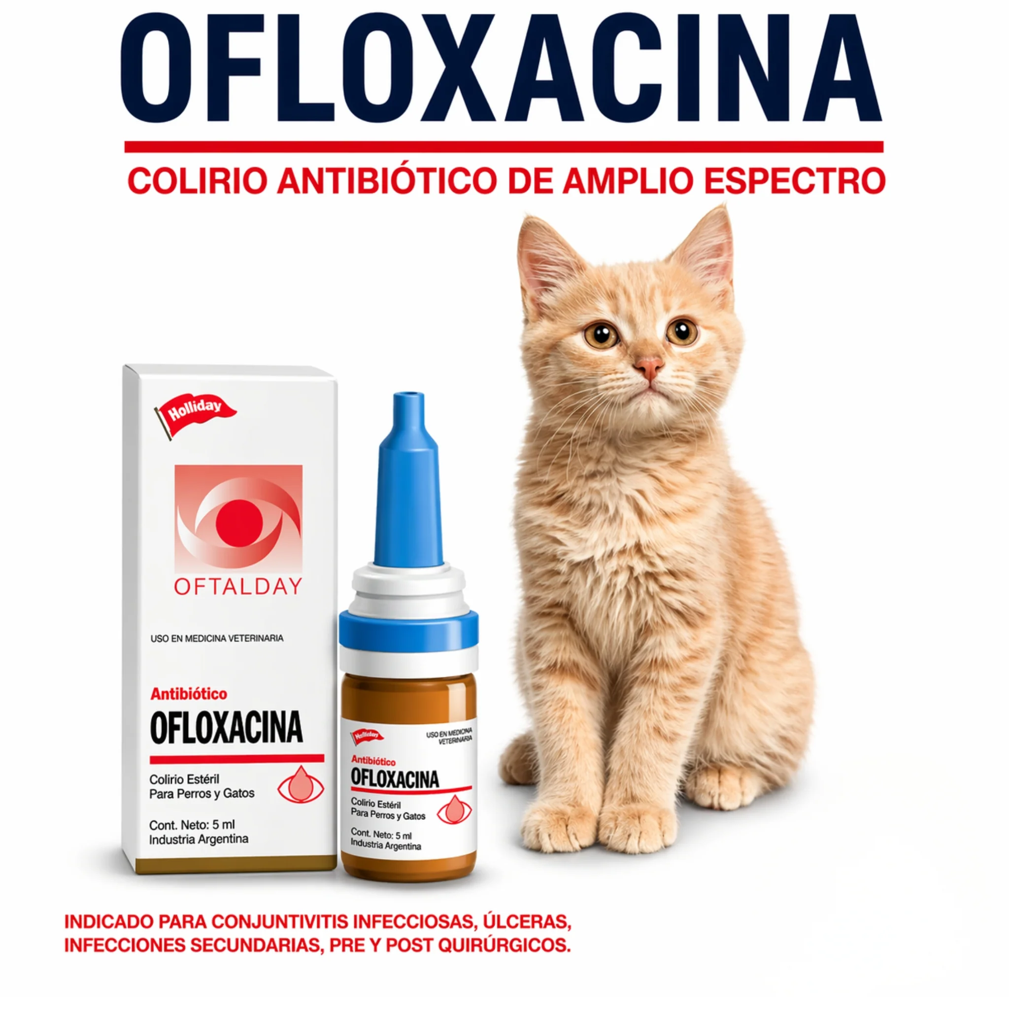 Ofloxacina 5 ml – Colirio Antibiótico Oftálmico para Perros y Gatos - Image 2