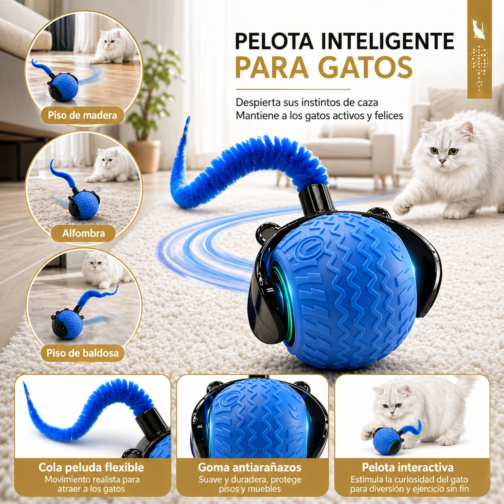Pelota Inteligente para Gatos – Juguete Interactivo - Image 2