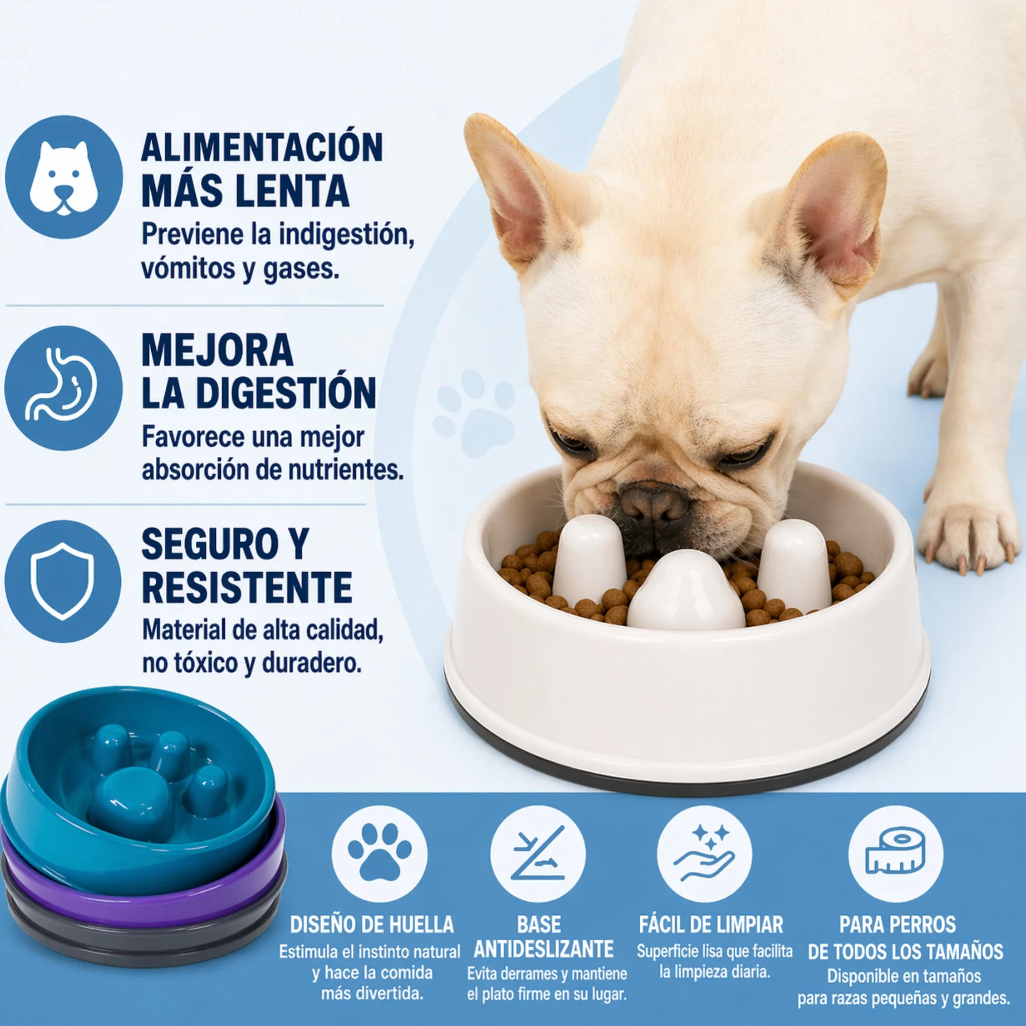 Plato Anti Ansiedad Huella para Perros – Slow Feeder - Image 3