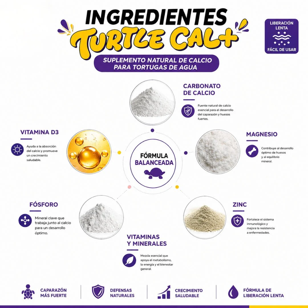 Porpoise Turtle Cal+ 8 g – Suplemento de Calcio para Tortugas de Agua - Image 3