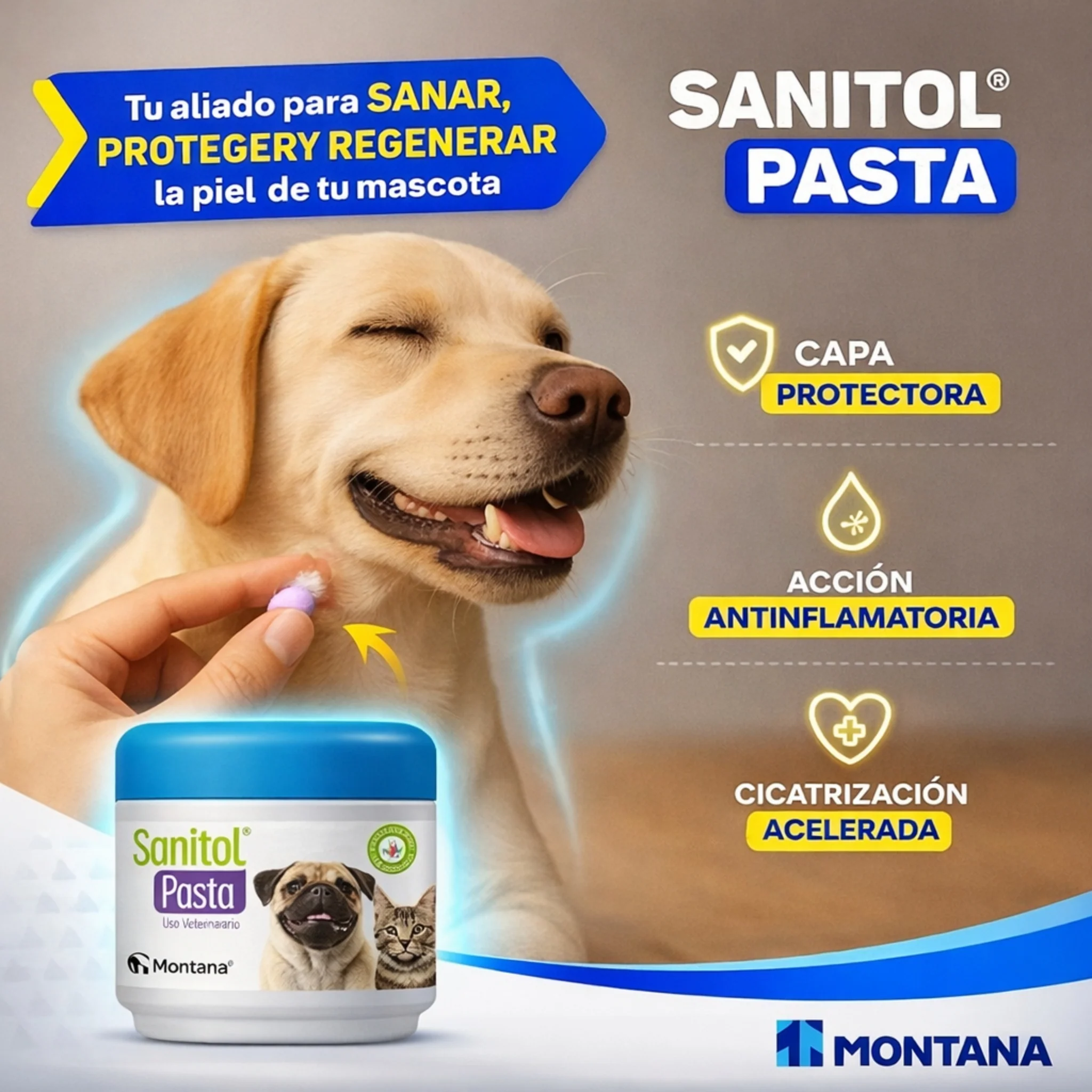Sanitol® Pasta – Cicatrizante y Protector Cutáneo para Perros y Gatos - Image 2