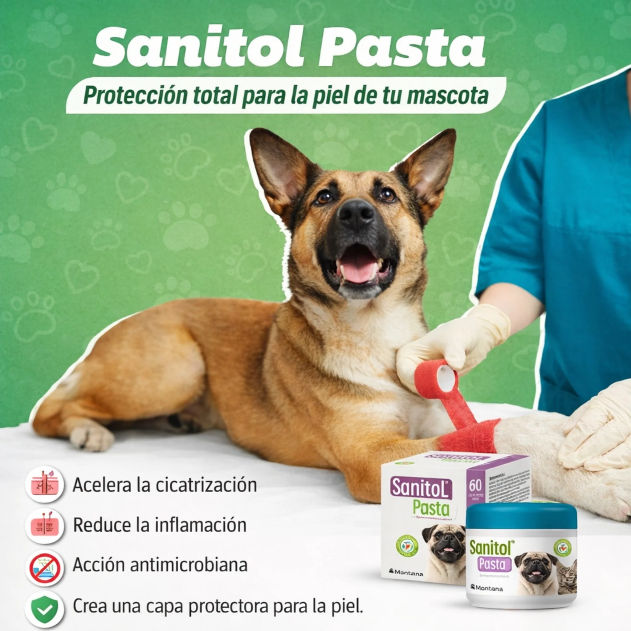 Sanitol® Pasta – Cicatrizante y Protector Cutáneo para Perros y Gatos - Image 3