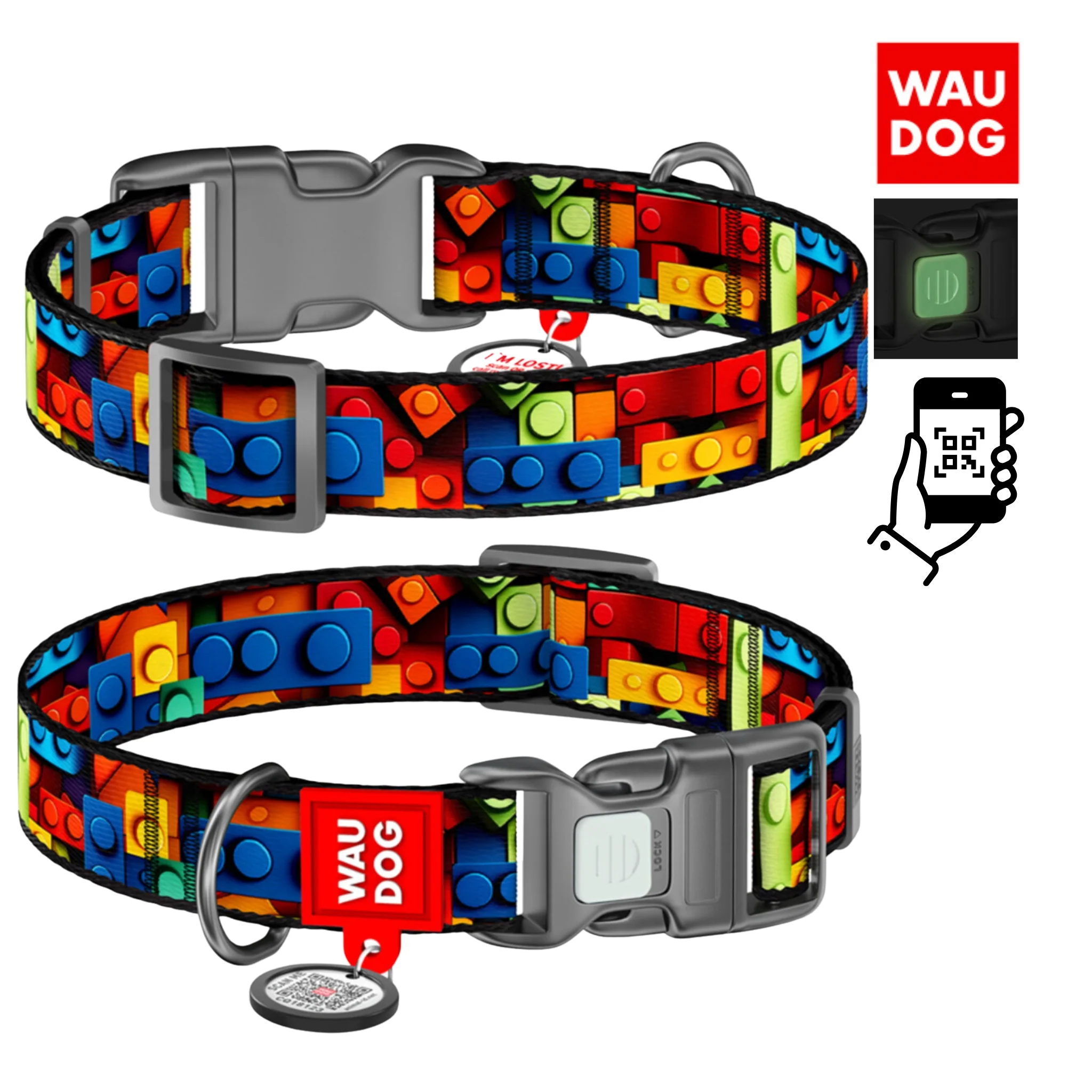 WAUDOG Nylon Collar Design Blocks - Varia Tallas