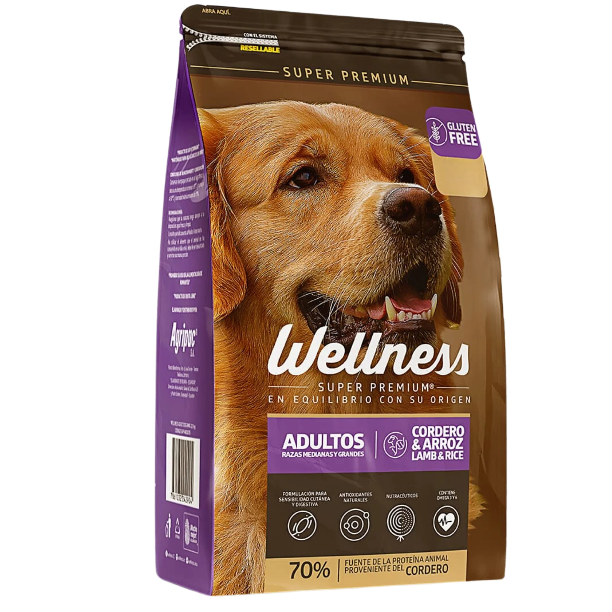 Alimento Premium Wellness Adulto Cordero